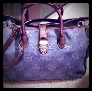 Dooney & Burke Monogram Satchel in Blue and brown
